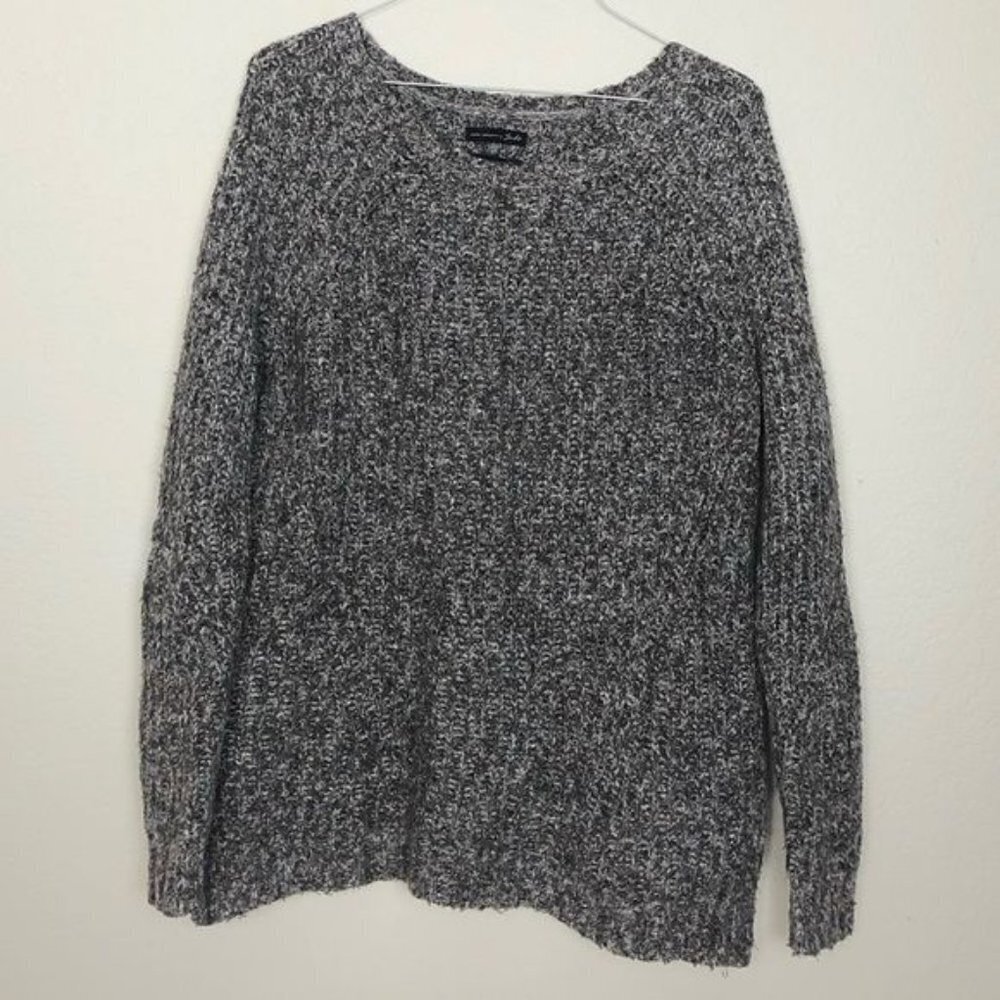 American Eagle Soft Mottled Knit Gray Knitted Sweater S